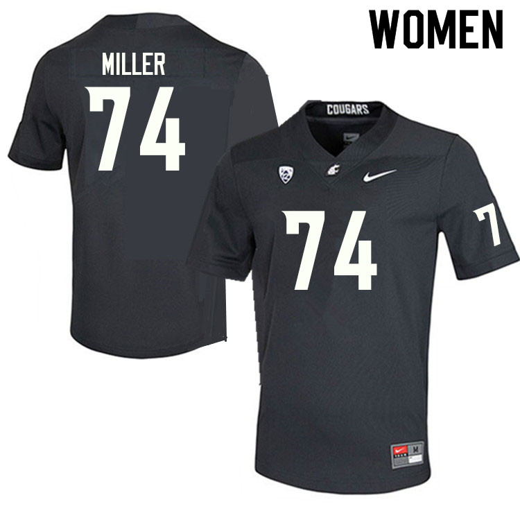 Women #74 Zack Miller Washington State Cougars College Football Jerseys Sale-Charcoal